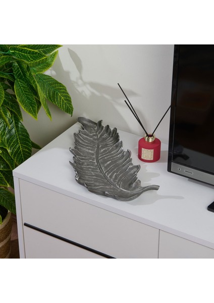 Deco Moena Dekoratif Tabak - Gümüş - 44X19 cm