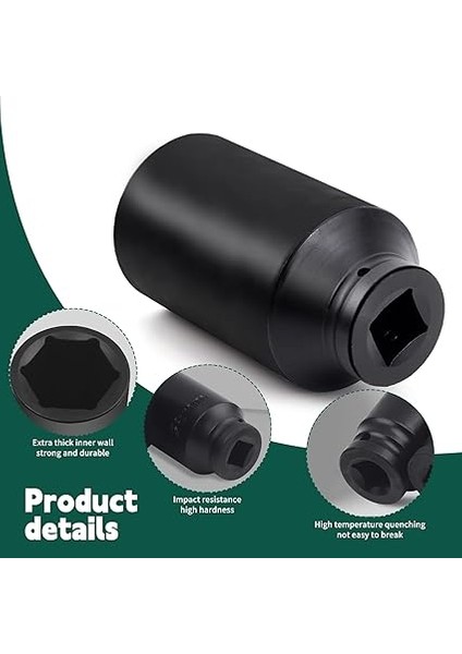 Matkap Somunları 41 Mm, Altıgen Lokma Anahtarı 1/2 Inç Cr-V Çelik Darbeli Matkap Somun Inşaat Makineleri Için (78 mm Toplam Uzunluk) modelleri