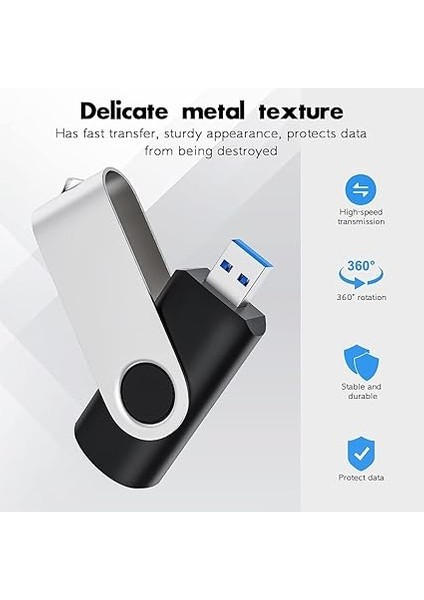 Flash Sürücüler, Yüksek Hızlı USB 3.0 Bellek Çubuğu, Taşınabilir USB Depolama Döner Başparmak Sürücü, Veri Depolama, Tv, Pc, Dizüstü Bilgisayar Için Su Geçirmez Ultra Büyük Kapasiteli USB Stick fırsatları