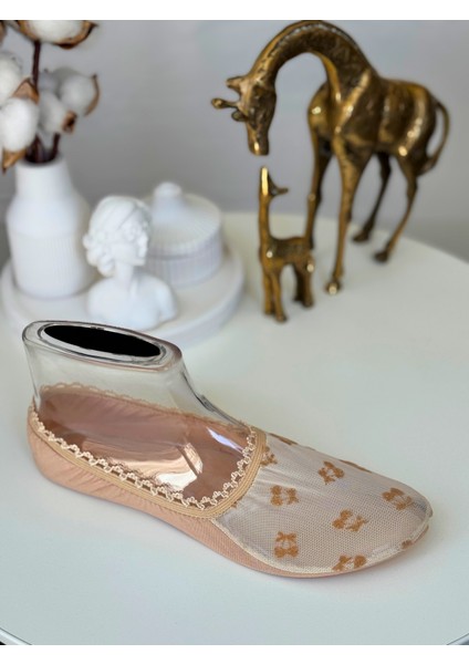 Çiçek Desenli Tül Kadın Babet Çorap Karışık Renkli 4 'lü fiyatları