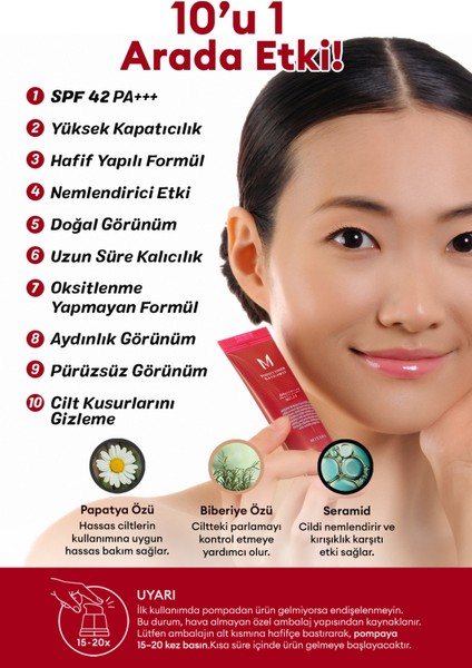 Mükemmel Kapatıcılık Sunan Çok Fonksiyonlu M Perfect Cover BB Cream Ex SPF42/PA+++ No.23 (50ml)