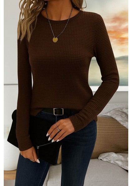 Kadın Uzun Kollu Bisiklet Yaka Triko Kazak modelleri