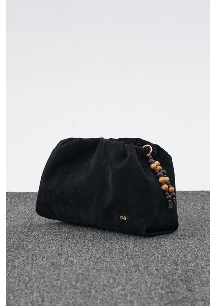 Kadın Büzgülü Çanta Siyah Süet fiyatları