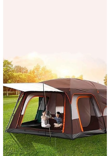 Kamp - Medium Kamp Çadırı 1 Oda + 1 Salon - 10 Kişilik - Kahverengi indirimleri