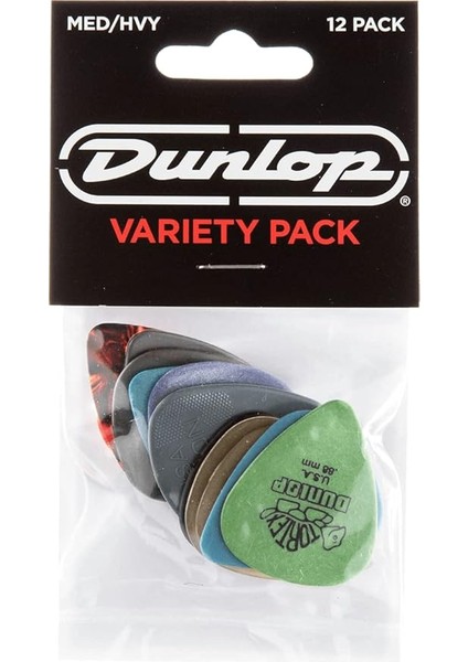 Dunlop PVP102 Çeşitli Medium/ağır Gitar Seçme Oyuncu Paketi (12'li Paket)