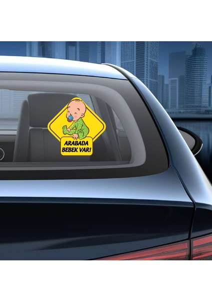 Arabada Bebek Var Araba Sticker 00170