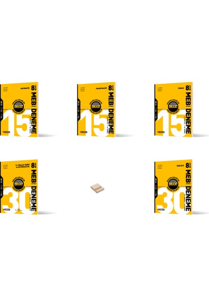 Hız Lgs 8. Sınıf Matematik Fen Türkçe Inkılap ve Ingilice Meb Uyumlu Deneme Sınavı 5li Set