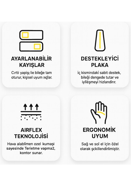 Orınor ORN-619 Ortopedik El Bilek Ateli Hava Alan Neopren Kumaşlı Ergonomik Bilek Desteği Sağ/sol Uyumlu indirimleri