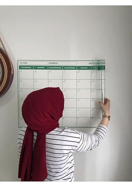 Kağıt Aylık Planlayıcı Takvim Akıllı Tahta Yazı Tahtası + Kalem Duvara Cama Tahtaya Uygulanır indirimleri