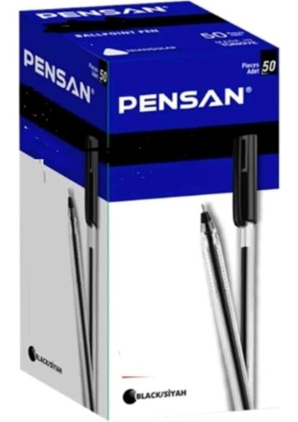 Tükenmez Kalem Üçgen Siyah 0,5 mm 50 Li 2305