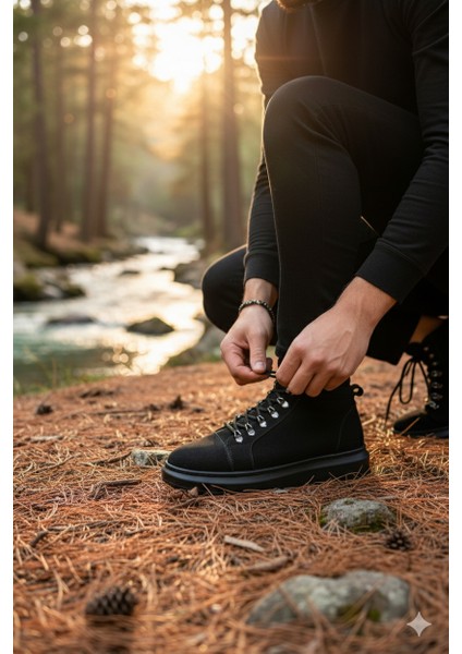 ZRJ206 Bağcıklı Siyah Süet Erkek Spor Bot fiyatları