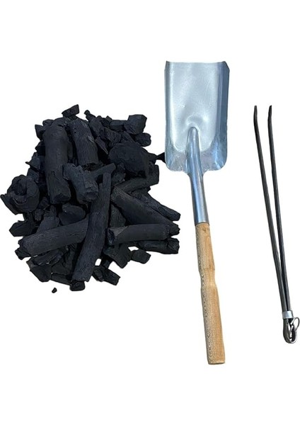 Mangal Ateş Seti, 2 kg Meşe Kömürü - 1 Adet Kömür Ateş Soba Küreği - 1 Adet Mangal Maşa fiyatları