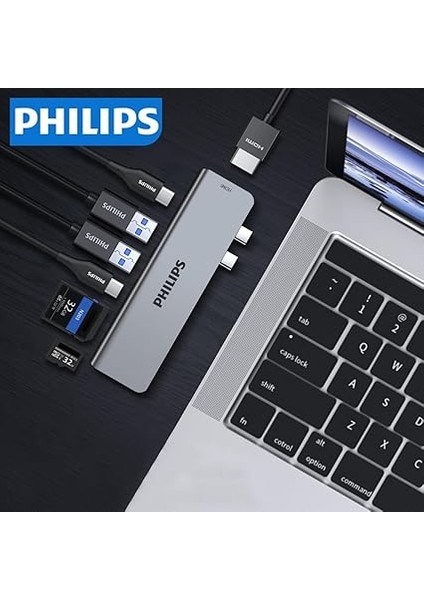 MacBook ile Uyumlu Type-C Çoklu Dönüştürücü Hub – 10GBPS Veri Aktarımı, 100W Pd Hızlı Şarj, 4K@30Hz &amp; 1080P@60Hz HDMI Çıkışı, Sd/tf Kart Okuyucu, USB 3.0 Port, SWR1604C, Gri fiyatları