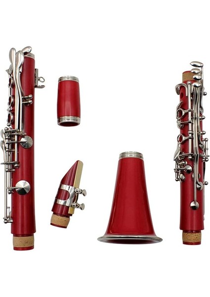 Anahtar Bb Klarnet Seti, Profesyonel Ahşap Sıkış Enstrümanı, Eldivenli Hafif Abs Tasarımı, Temizlik Bezi, Tornavida ve Reed Depolama Çantası Kolay Bakım Için (00)