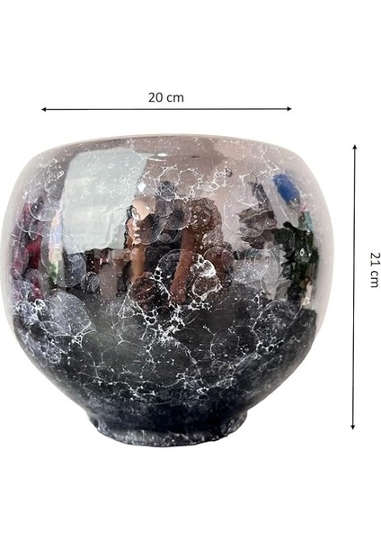 Tasarımı Ev Dekorasyon Siyah Mermer Efektli Artistik Çift Sırlı Iç ve Dış Mekan Kullanımlı Toprak Terrakota Saksı Saksılık Salon Çiçeklik fiyatları