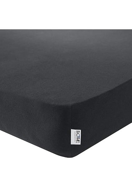 Home Örme Penye Lastikli Çarşaf, Çift Kişilik, Siyah, %100 Pamuk 130 G/m2 fiyatları