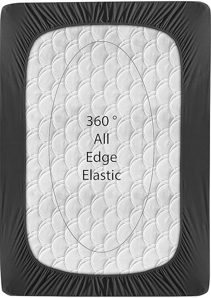 Home Örme Penye Lastikli Çarşaf, Çift Kişilik, Siyah, %100 Pamuk 130 G/m2 fırsatları