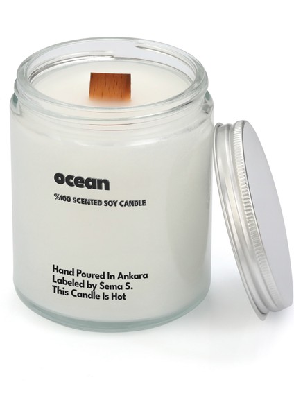 : Ocean : Cam Kavanozda Kokulu %100 Soya Mum (Limon, Karamel, Bergamot, Paçuli) fırsatları