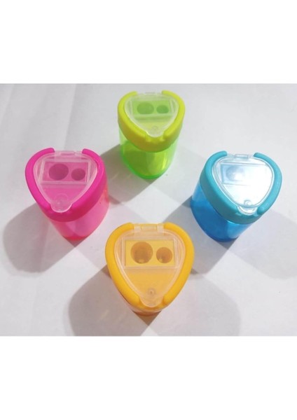 Çift Açaçaklı Kapaklı Geniş Hazneli Dayanıklı Kalem Traş 2 Adet