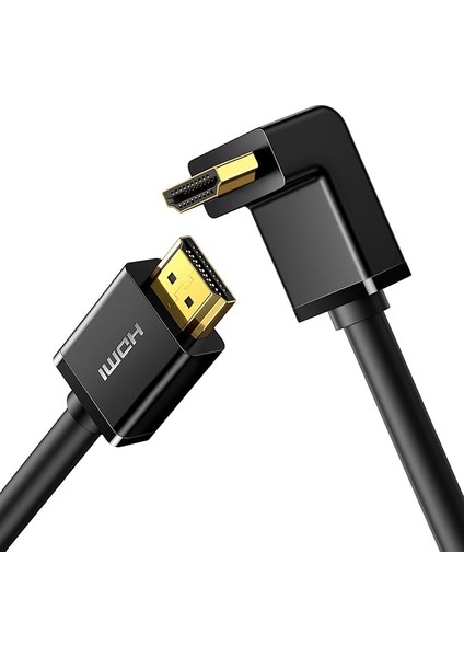 HDMI Kablosu 4K Açılı 1m 90 Derece Açılı Fiş HDMI Açılı Kablo 2.0 18 Gbit/s Ethernet Hdr 3D Arc Destekler, Pc, Blue-Ray Oynatıcı, XBOX360, Ps3, Ps4 Vb. ile Uyumludur