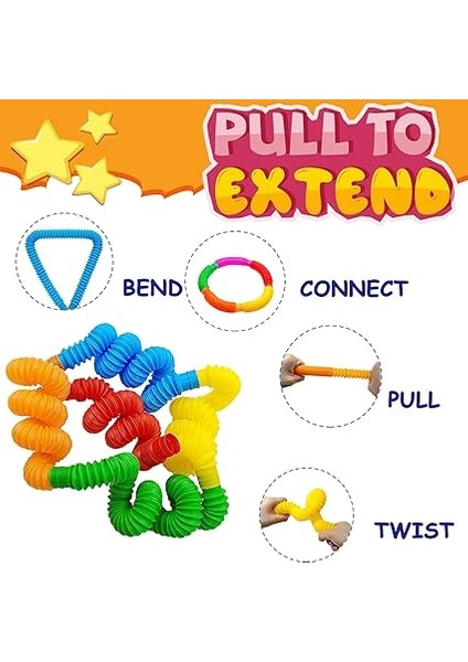 Pop Tüpler Sensörlü Oyuncak, Renkli Streç Boru Sensörlü Oyuncak, Çocuklar Için Pop Tüpler, Stres ve Korku Azaltma, Çocuklar, Yetişkinler Için Hediye, Çocuk Doğum Günü, Erkek Misafir Hediyesi (8 Adet) fırsatları