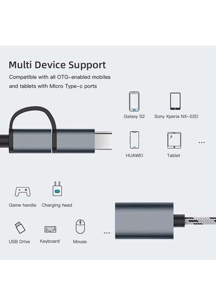 4901 USB 3.0 Otg To Type-C Micro USB Data Şarj Çevirici Dönüştürücü Adaptör modelleri