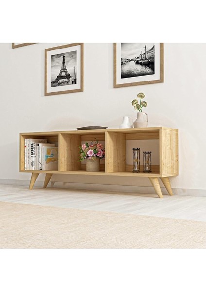 Dizayn Tina Açık Raflı Tv Sehpası Safir Meşe fiyatları