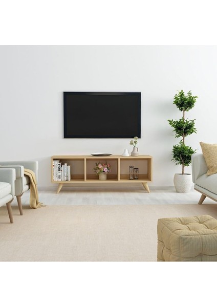Dizayn Tina Açık Raflı Tv Sehpası Safir Meşe modelleri