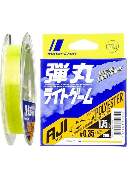 Craft Dangan Light Game Polyester Misina DLG-A-0.35/0.097MM/1.75LB/0.81KG/200MT Sarı