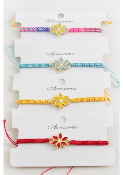 Papatya Makrome Örgülü Bileklik