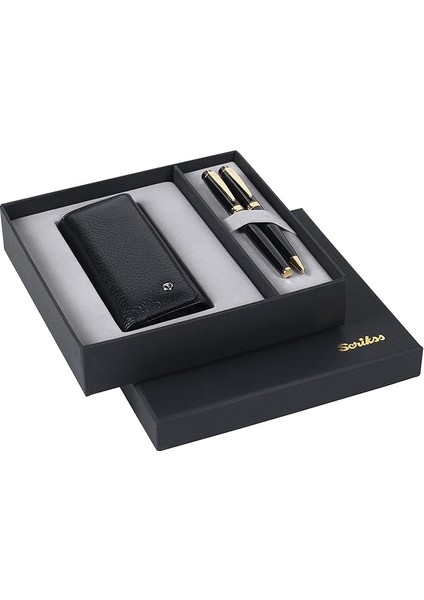Dr 203 Kalem Kılıfı ve 38 Siyah Altın Kalem Seti Siyah
