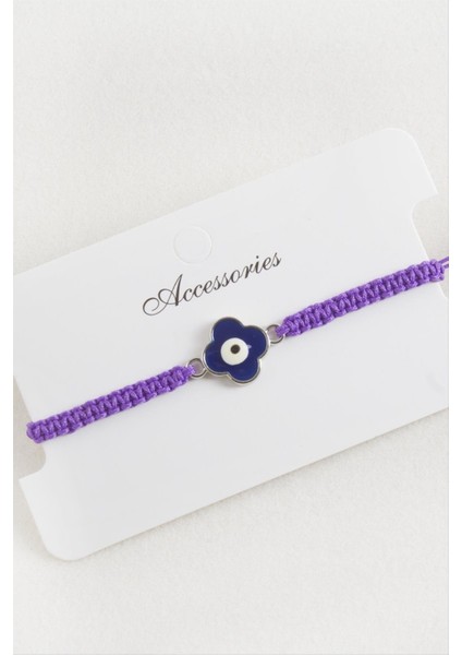 Çiçek Makrome Örgülü Bileklik