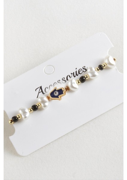 Ftm Ana Eli Boncuk Inci Makrome Ip Bileklik