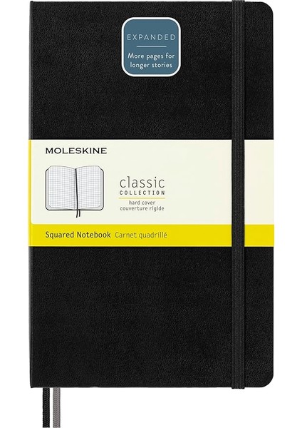 Kareli Kalın Siyah Defter L Boy Sert Kapak (Expanded)