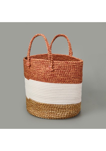 Living Urban Delight Dekoratif Sepet - Krem / Turuncu - 27X28 cm