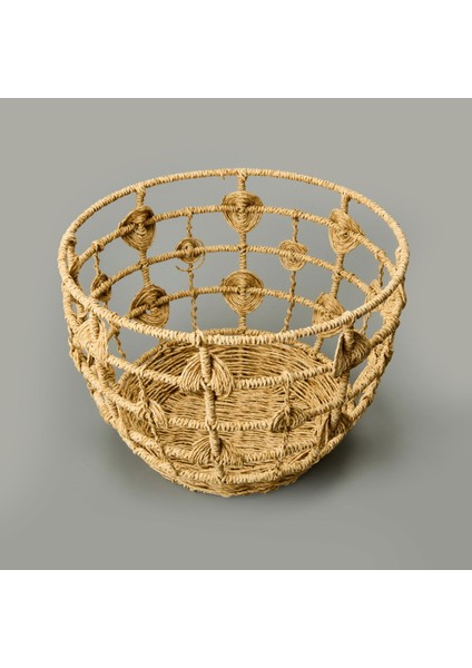Living Sun Madness Örgü Dekoratif Sepet - Bej - 35X25 cm modelleri