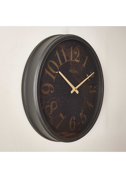 Dünya Haritalı Eskitme Metal Duvar Saati - Kahverengi - 51 cm fiyatları