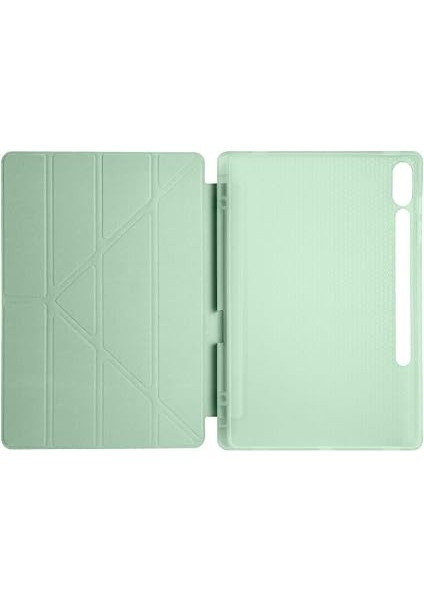 Samsung Galaxy Tab S10 Plus ile Uyumlu Kılıf Tri Folding Silikon Kalem Bölmeli Katlanabilir Standlı Pu Deri Yumuşak Kapak, Tablet Kılıfı [kalem Alanı, Akıllı Kapak, Uyku Modlu] - Yeşil fırsatları