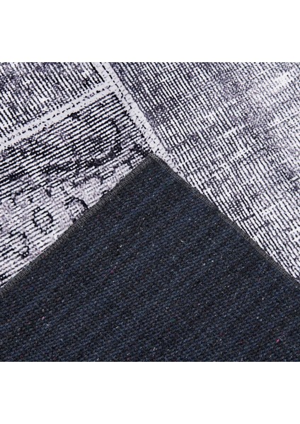 Kadife Patchwork Halı - Gri - 80X150 cm modelleri