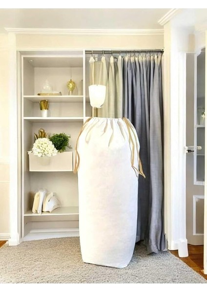 Room Beyaz Büzgülü Hurç Xxlarge 104X62 cm - Taşınma Çantası - Yorgan Yastık Çamaşır Saklama Torbası