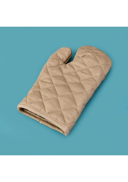 Gabardin Fırın Eldiveni - Bej - 17X30 cm