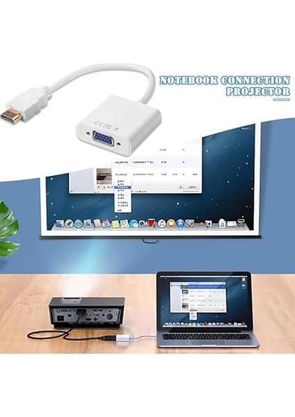HDMI To VGA Çevirici Dönüştürücü Adaptör Monitör Laptop Projeksiyon Çevirme Uydu Kablosu 4547 indirimleri
