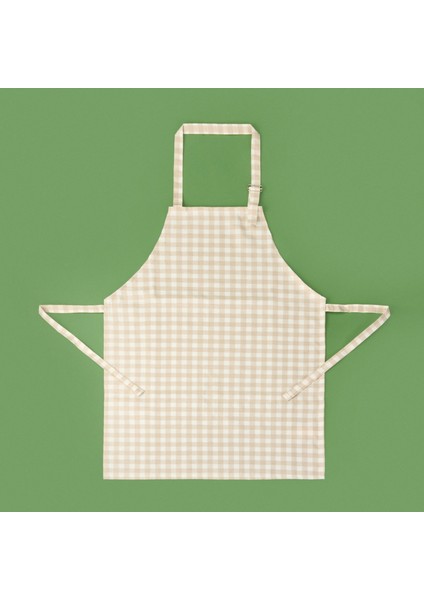 Soft Pötikareli Mutfak Önlüğü - Ekru / Bej - 63X72 cm