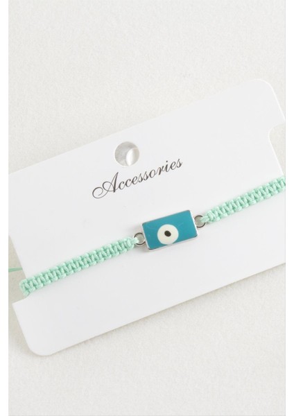 Dikdörtgen Nazar Makrome Örgülü Bileklik modelleri