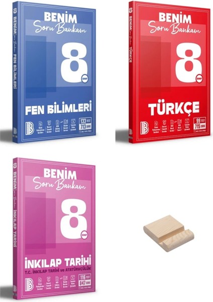 Lgs 8. Sınıf Benim Hocam Fen Türkçe ve Inkılap Soru Bankam 3lü Set + Telefon Standı