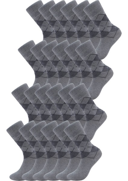 24’lü Erkek Pamuklu Ekose Uzun Çorap – Ter ve Koku Önleyici