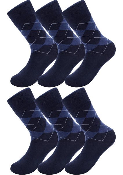 6’lı Erkek Pamuklu Ekose Uzun Çorap – Ter ve Koku Önleyici