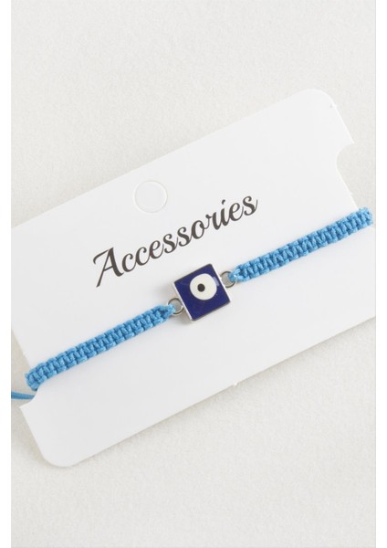 Kare Nazar Makrome Örgülü Bileklik