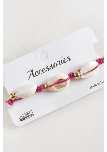 Deniz Kabuğu Makrome Ip Bileklik