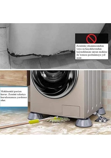 Çamaşır Makinesi Titreşim Gürültü Hareket Önleyici Mobilya Yükseltici Ayak Ped (4 Adet) fırsatları